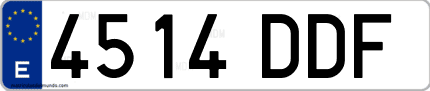 Ejemplo de matrícula de coche ordinaria 4514 DDF