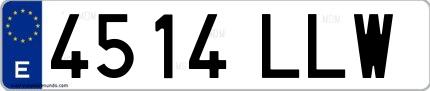 Ejemplo de matrícula española 4514 LLW
