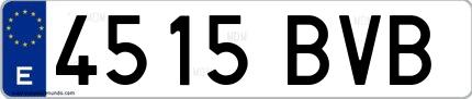 Ejemplo de matrícula española 4515 BVB