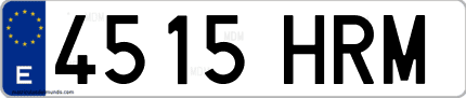 Ejemplo de matrícula de coche ordinaria 4515 HRM