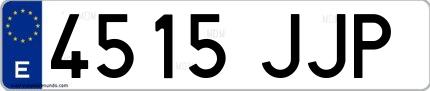 Ejemplo de matrícula española 4515 JJP