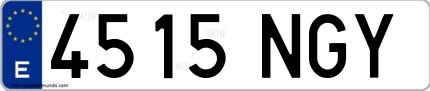 Ejemplo de matrícula española 4515 NGY
