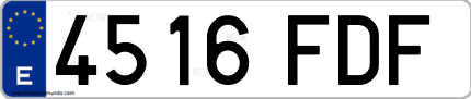 Ejemplo de matrícula de coche ordinaria 4516 FDF