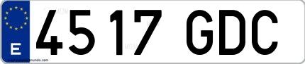 Ejemplo de matrícula española 4517 GDC