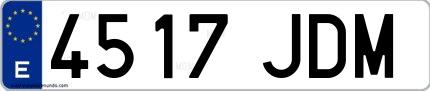 Ejemplo de matrícula española 4517 JDM