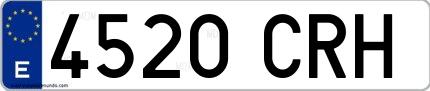Ejemplo de matrícula española 4520 CRH