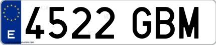 Ejemplo de matrícula española 4522 GBM
