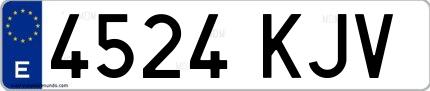 Ejemplo de matrícula española 4524 KJV