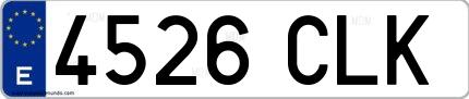 Ejemplo de matrícula española 4526 CLK