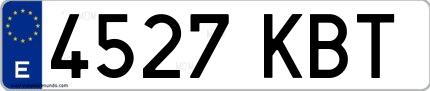 Ejemplo de matrícula española 4527 KBT