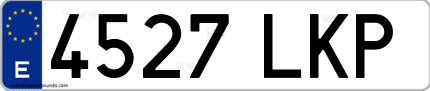 Ejemplo de matrícula de coche ordinaria 4527 LKP