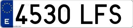 Ejemplo de matrícula española 4530 LFS