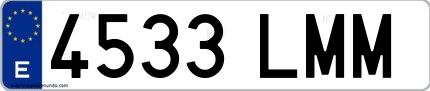Ejemplo de matrícula española 4533 LMM