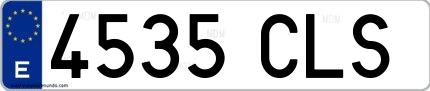 Ejemplo de matrícula española 4535 CLS
