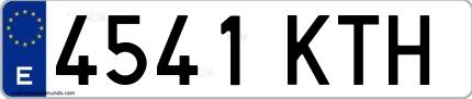 Ejemplo de matrícula española 4541 KTH