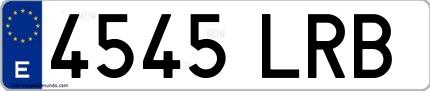 Ejemplo de matrícula española 4545 LRB