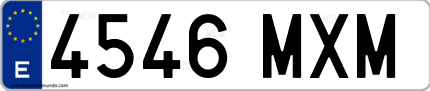 Ejemplo de matrícula de coche ordinaria 4546 MXM