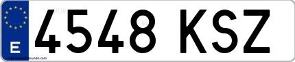 Ejemplo de matrícula española 4548 KSZ