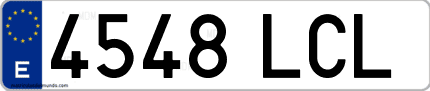 Ejemplo de matrícula de coche ordinaria 4548 LCL
