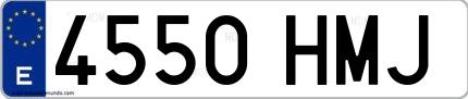 Ejemplo de matrícula española 4550 HMJ