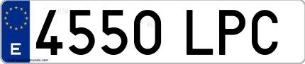 Ejemplo de matrícula española 4550 LPC