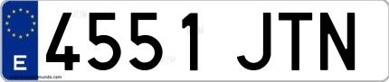Ejemplo de matrícula española 4551 JTN