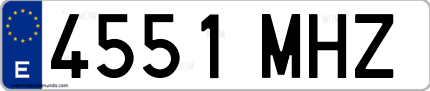 Ejemplo de matrícula de coche ordinaria 4551 MHZ