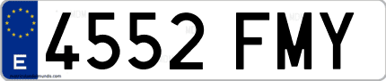 Ejemplo de matrícula de coche ordinaria 4552 FMY