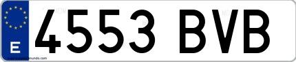 Ejemplo de matrícula española 4553 BVB