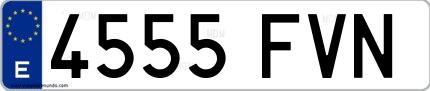 Ejemplo de matrícula española 4555 FVN