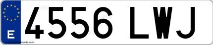 Ejemplo de matrícula española 4556 LWJ