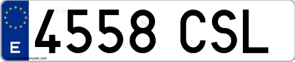 Ejemplo de matrícula de coche ordinaria 4558 CSL