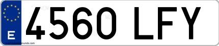 Ejemplo de matrícula española 4560 LFY