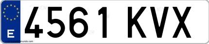 Ejemplo de matrícula española 4561 KVX
