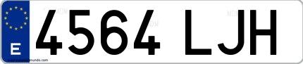Ejemplo de matrícula española 4564 LJH