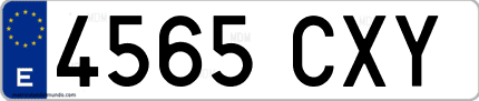 Ejemplo de matrícula de coche ordinaria 4565 CXY