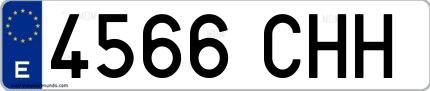 Ejemplo de matrícula española 4566 CHH