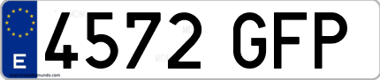 Ejemplo de matrícula de coche ordinaria 4572 GFP