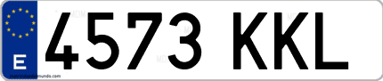Ejemplo de matrícula de coche ordinaria 4573 KKL