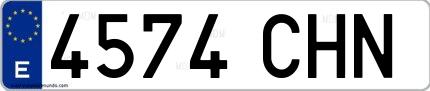 Ejemplo de matrícula española 4574 CHN
