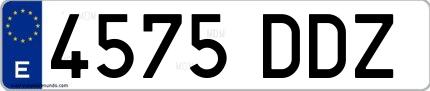 Ejemplo de matrícula española 4575 DDZ