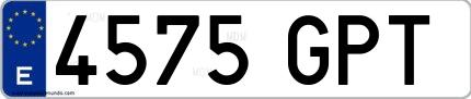 Ejemplo de matrícula española 4575 GPT