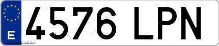 Ejemplo de matrícula española 4576 LPN