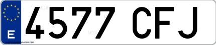 Ejemplo de matrícula española 4577 CFJ