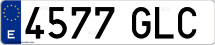 Ejemplo de matrícula de coche ordinaria 4577 GLC