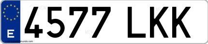 Ejemplo de matrícula española 4577 LKK