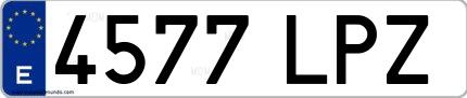 Ejemplo de matrícula española 4577 LPZ