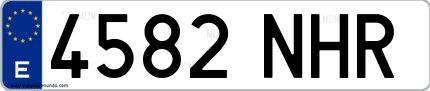 Ejemplo de matrícula española 4582 NHR