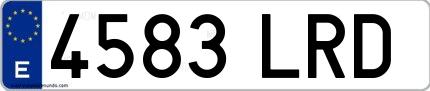 Ejemplo de matrícula española 4583 LRD