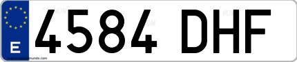 Ejemplo de matrícula de coche ordinaria 4584 DHF